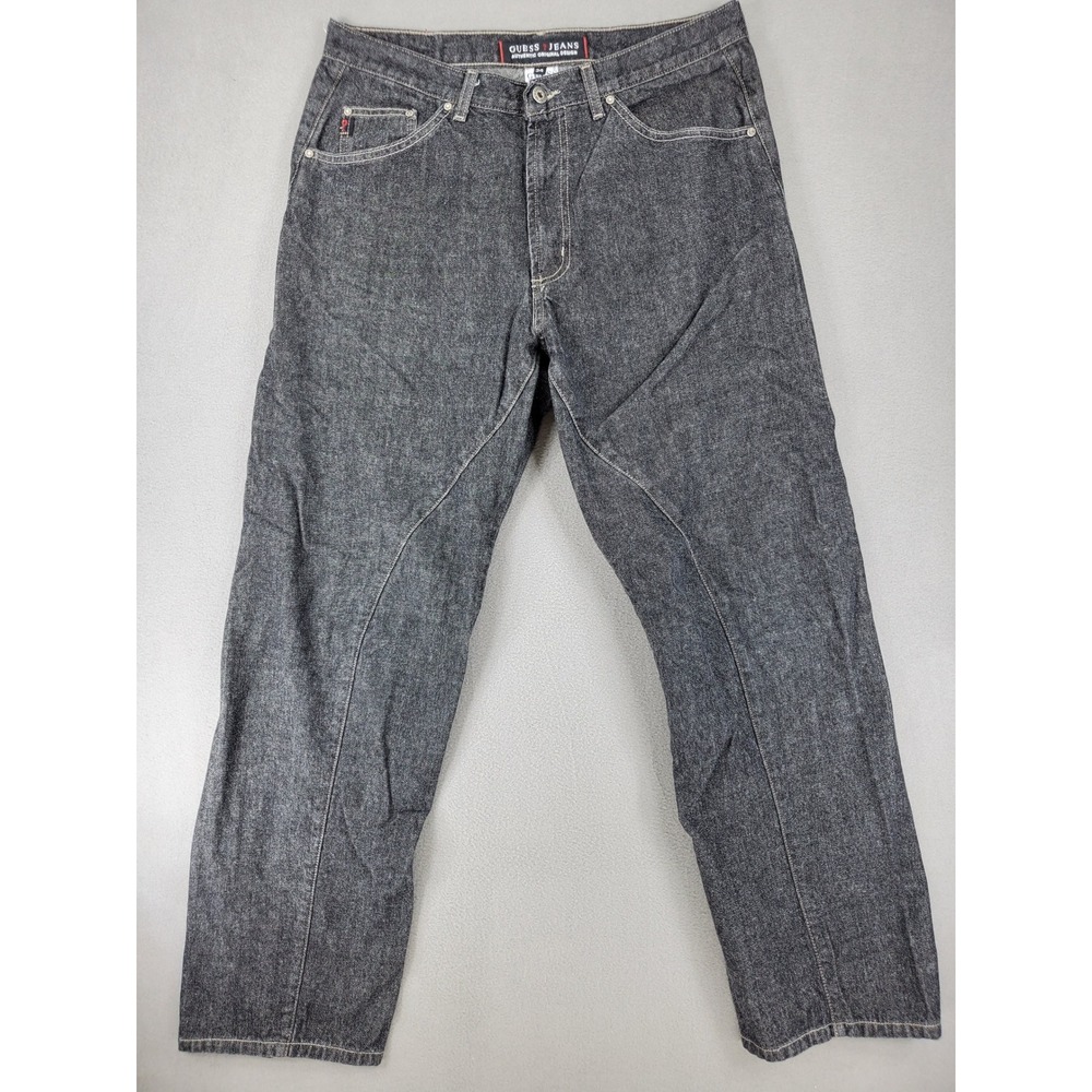 Guess Jeans Denim Pants Men 34x32 Black Vintage Made in USA Relaxed Fit 13099-32
